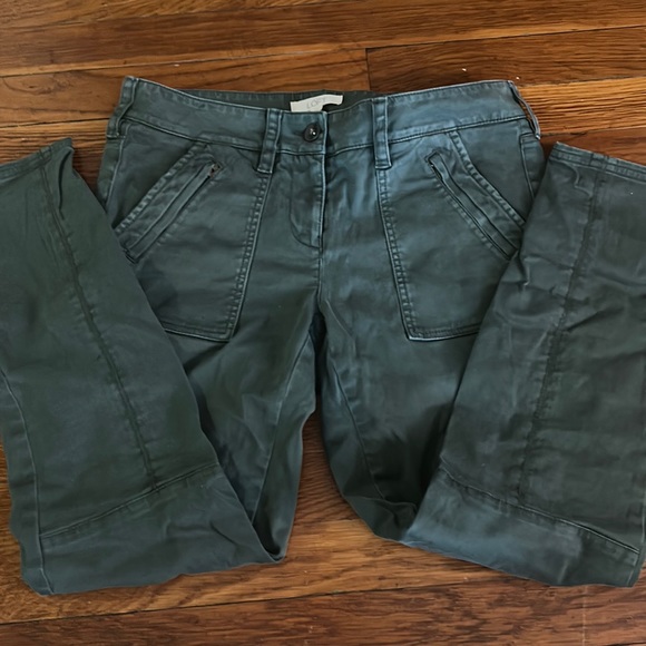 LOFT Marisa Green Cargo Cropped Pants size 4 - Picture 2 of 6